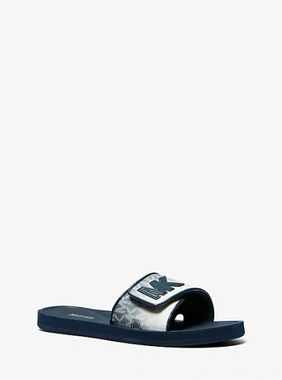 Michael Kors Palmer Ombré Signature Logo Slide Sandal In Blue
