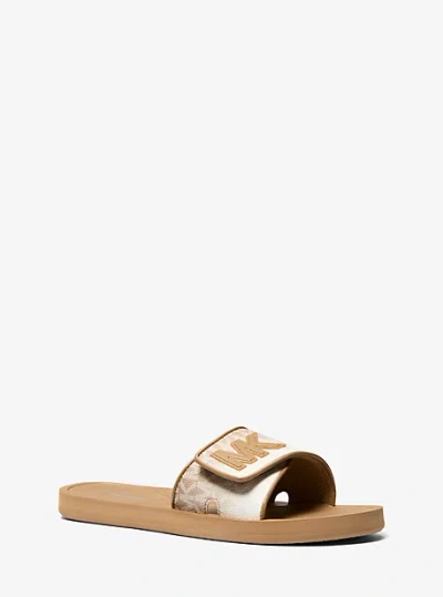 Michael Kors Palmer Ombré Signature Logo Slide Sandal In Natural