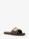Michael Kors Palmer Signature Logo Slide Sandal In Brown