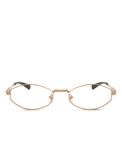 Michael Kors Palo Alto Geometric-frame Sunglasses In Gold