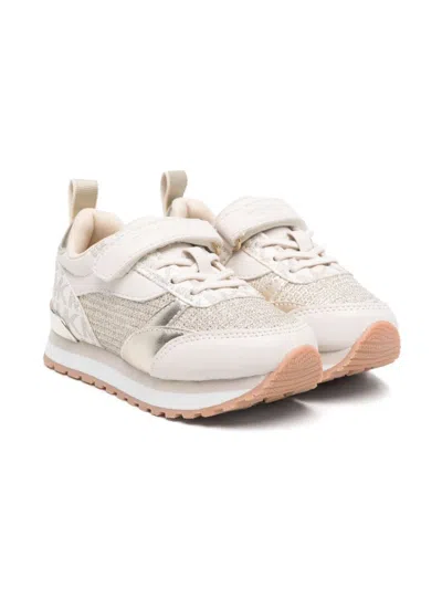 Michael Kors Kids' Billie Logo-print Trainers In Neutrals