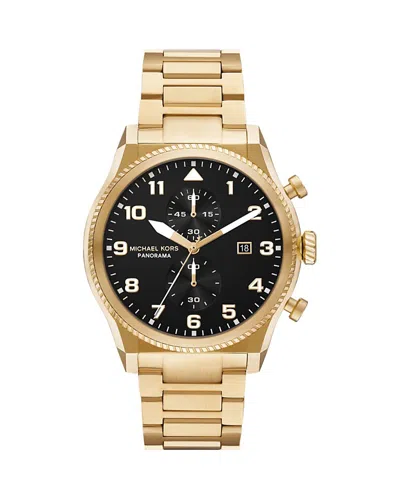 Michael Kors Men's Panorama Chronograph Gold-tone Stainless Steel Watch, 44mm
