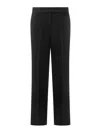 Michael Kors Grey Pinstriped Pants In Wool Blend Woman In Negro