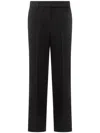 Michael Kors Grey Pinstriped Pants In Wool Blend Woman In Black