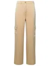Michael Kors Satin Cargo Trousers In Gold