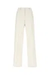 Michael Kors Trousers Linen Blend Wide Leg In Beige