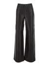 Michael Kors Black Pants With Belt Loops In Leather Woman