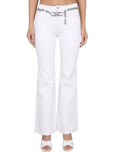 Michael Kors Pants With Logo Belt In White
