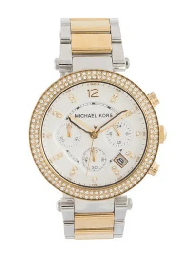 Pre-owned Michael Kors Parker Glitz Watch, 39mm In Multicolor
