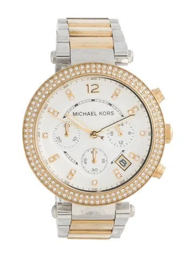 Pre-owned Michael Kors Parker Glitz Watch, 39mm In Multicolor