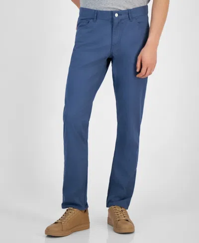 Michael Kors Parker Pants Men X Dark Chambray Slim-fit Straight Leg Ups437 In Blue