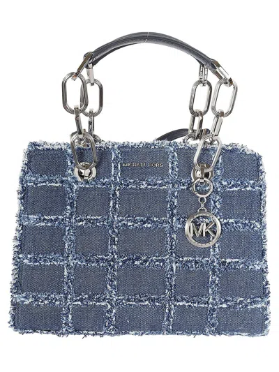 Michael Kors Patchwork Denim Tote Bag In Light Wash