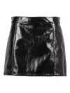 Michael Kors Glossy Patent Leather Miniskirt In Black
