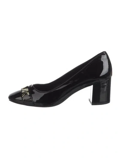 Pre-owned Michael Kors Patent Leather Bow Accents Pumps In Black