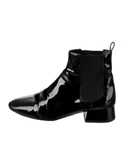 Pre-owned Michael Kors Patent Leather Chelsea Boots In Black