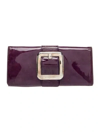 Pre-owned Michael Kors Patent Leather Clutch In Purple