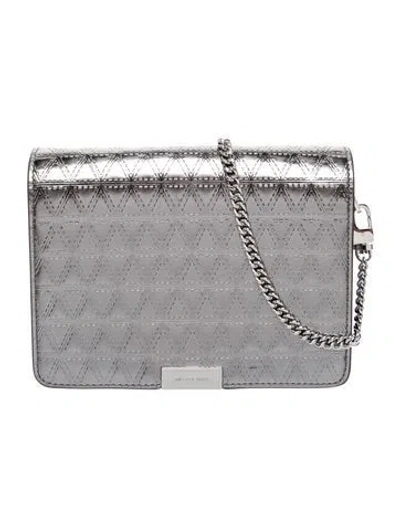 Pre-owned Michael Kors Patent Leather Crossbody Bag In Gray