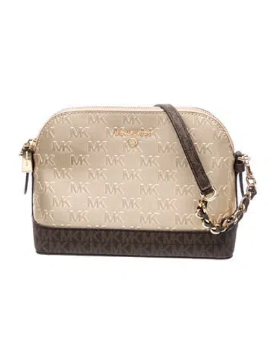 Pre-owned Michael Kors Patent Leather Crossbody Bag In Neutral