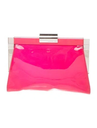 Pre-owned Michael Kors Patent Leather Minaudière In Pink