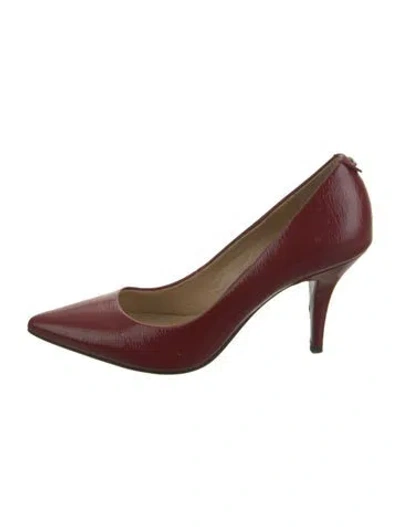 Pre-owned Michael Kors Patent Leather Pumps In Burgundy