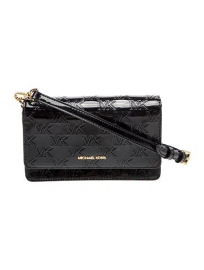 Pre-owned Michael Kors Patent Leather Shoulder Bag In Black