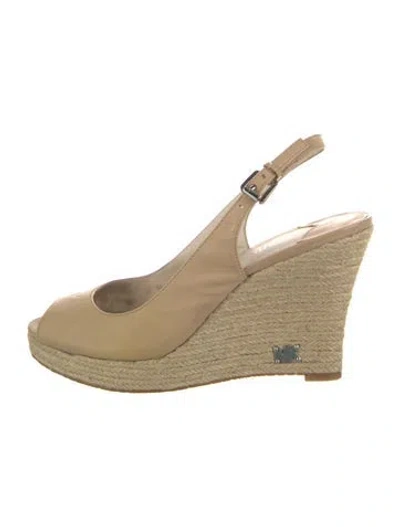 Pre-owned Michael Kors Patent Leather Slingback Pumps In Neutral