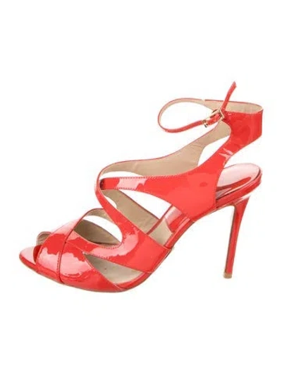 Pre-owned Michael Kors Patent Leather Slingback Pumps In Red