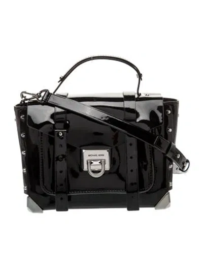 Pre-owned Michael Kors Patent Leather Top Handle Bag In Black