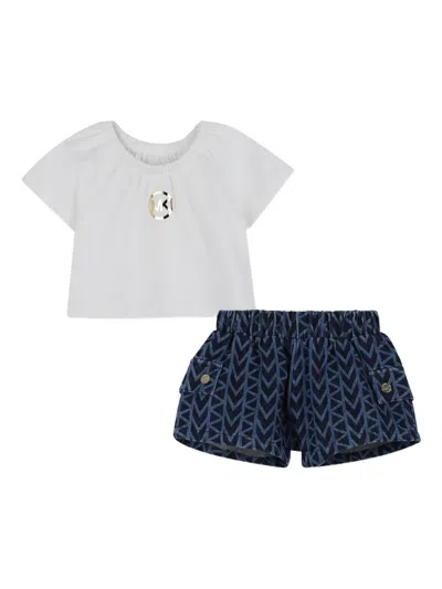Michael Kors Patterned Baby Set In Blue