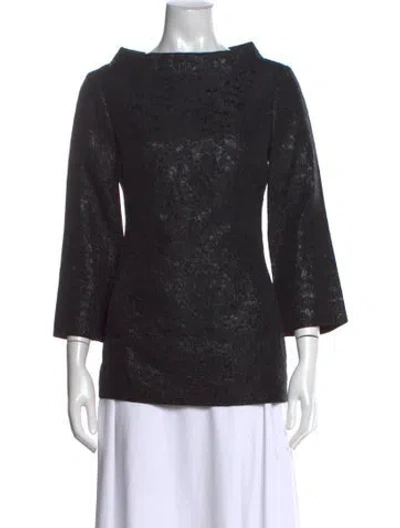 Pre-owned Michael Kors Patterned Bateau Neckline Top In Multi