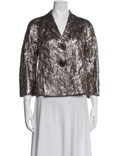 Pre-owned Michael Kors Patterned Blazer In Brown/metallic