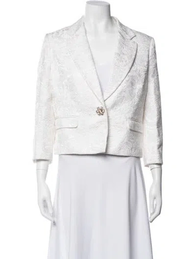 Pre-owned Michael Kors Patterned Blazer In White