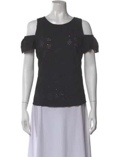 Pre-owned Michael Kors Patterned Crew Neck Top In Gray