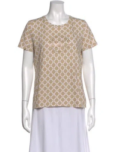 Pre-owned Michael Kors Patterned Crew Neck T-shirt In Neutral