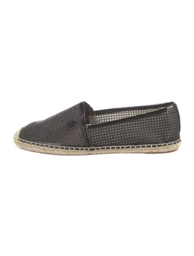 Pre-owned Michael Kors Patterned Lasercut Accents Espadrilles In Black