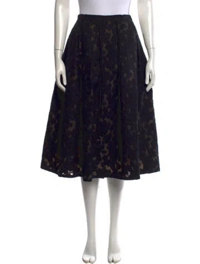 Pre-owned Michael Kors Patterned Midi Length Skirt In Black