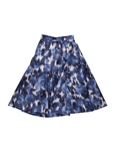 Pre-owned Michael Kors Patterned Midi Length Skirt In Blue