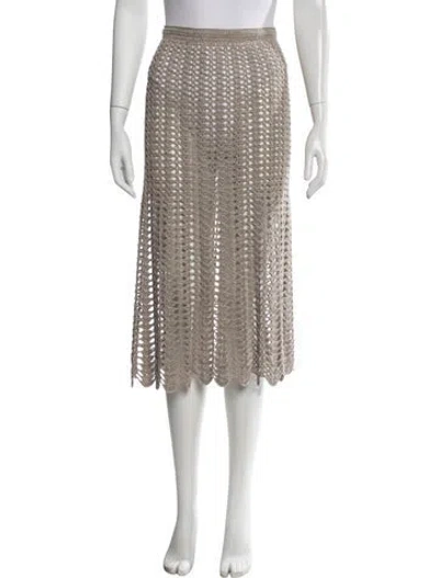 Pre-owned Michael Kors Patterned Midi Length Skirt In Grey