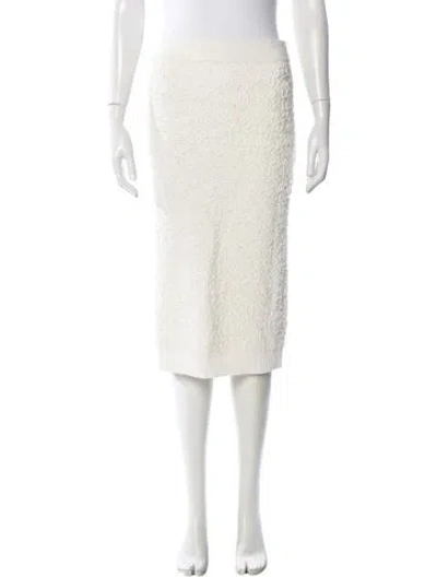 Pre-owned Michael Kors Patterned Midi Length Skirt In White