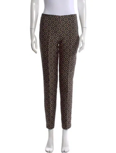 Pre-owned Michael Kors Patterned Straight Leg Pants In Black