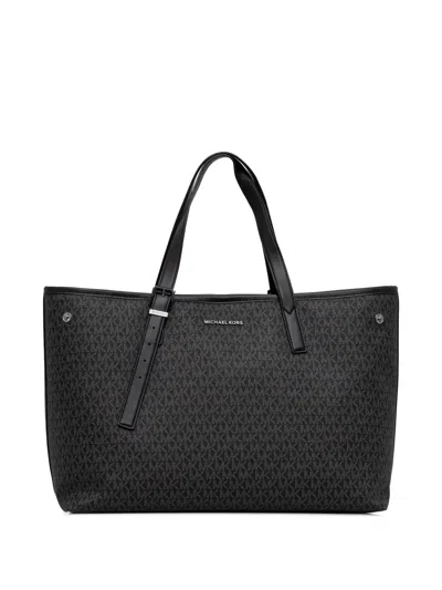 Michael Kors Patterned Tote Bag In Black