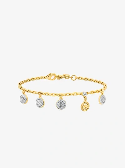 Michael Kors Pavé Disk Charm Bracelet In Gold