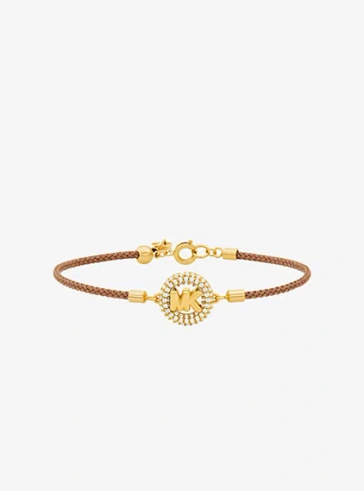 Michael Kors Pavé Gold-tone Logo Corded Bracelet