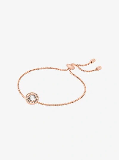 Michael Kors Pavé Halo Slider Bracelet In Rose Gold
