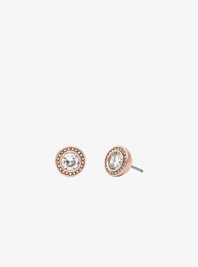 Michael Kors Pavé Halo Stud Earrings In Rose Gold