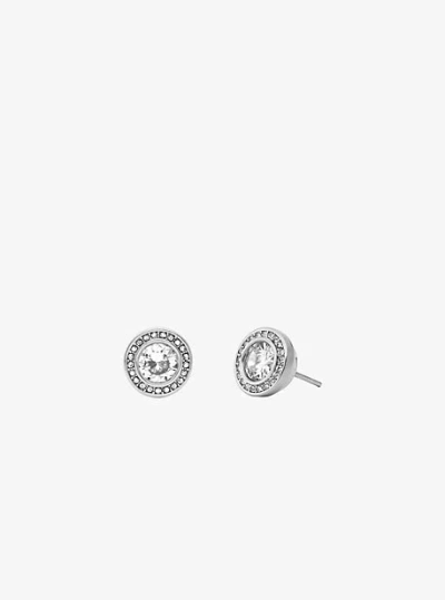 Michael Kors Pavé Halo Stud Earrings In Silver