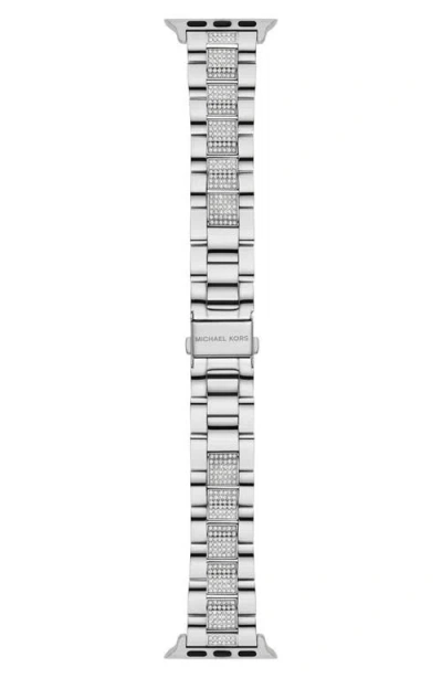 Michael Kors Pavé Inset Silvertone 20mm Apple Watch® Bracelet Watchband