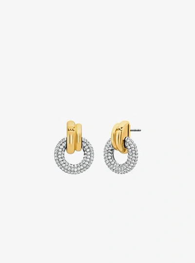 MICHAEL KORS PAVÉ INTERLOCKING HOOP EARRINGS