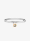 Michael Kors Pavé Lock Bangle In Silver