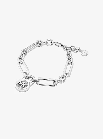Michael Kors Pavé Lock Bracelet In Silver